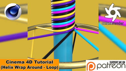 HELIX WRAP AROUND LOOP (Cinema 4D Tutorial) by NIKOMEDIA