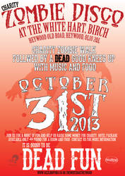 DEAD FUN: Charity Zombie disco poster