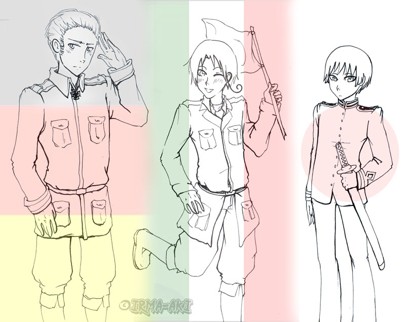 Hetalia-lineart-Axis Powers