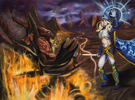 Diablo Vs Jaina Oil Painting