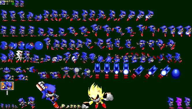 Metal Sonic (Sonic 1 Style)  Retro gaming art, Sonic, Pixel art