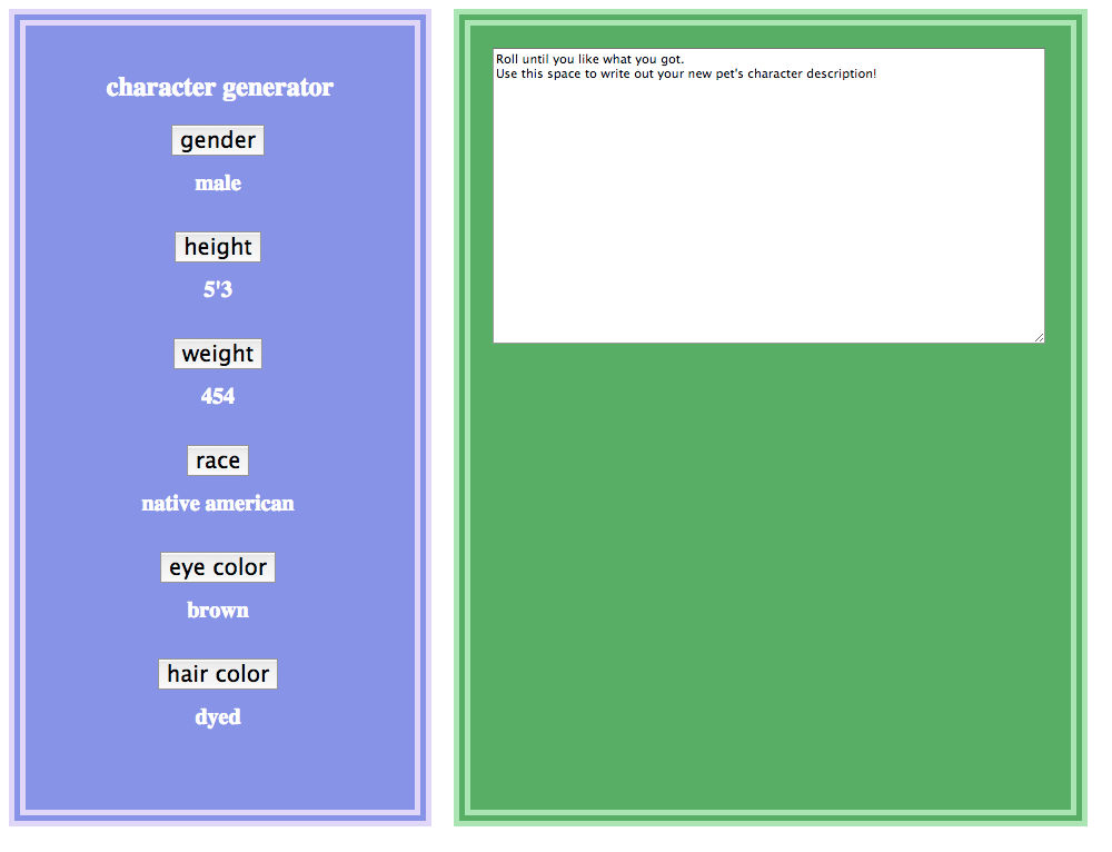 character generator - javascript by My-God-Issa-Girl on DeviantArt