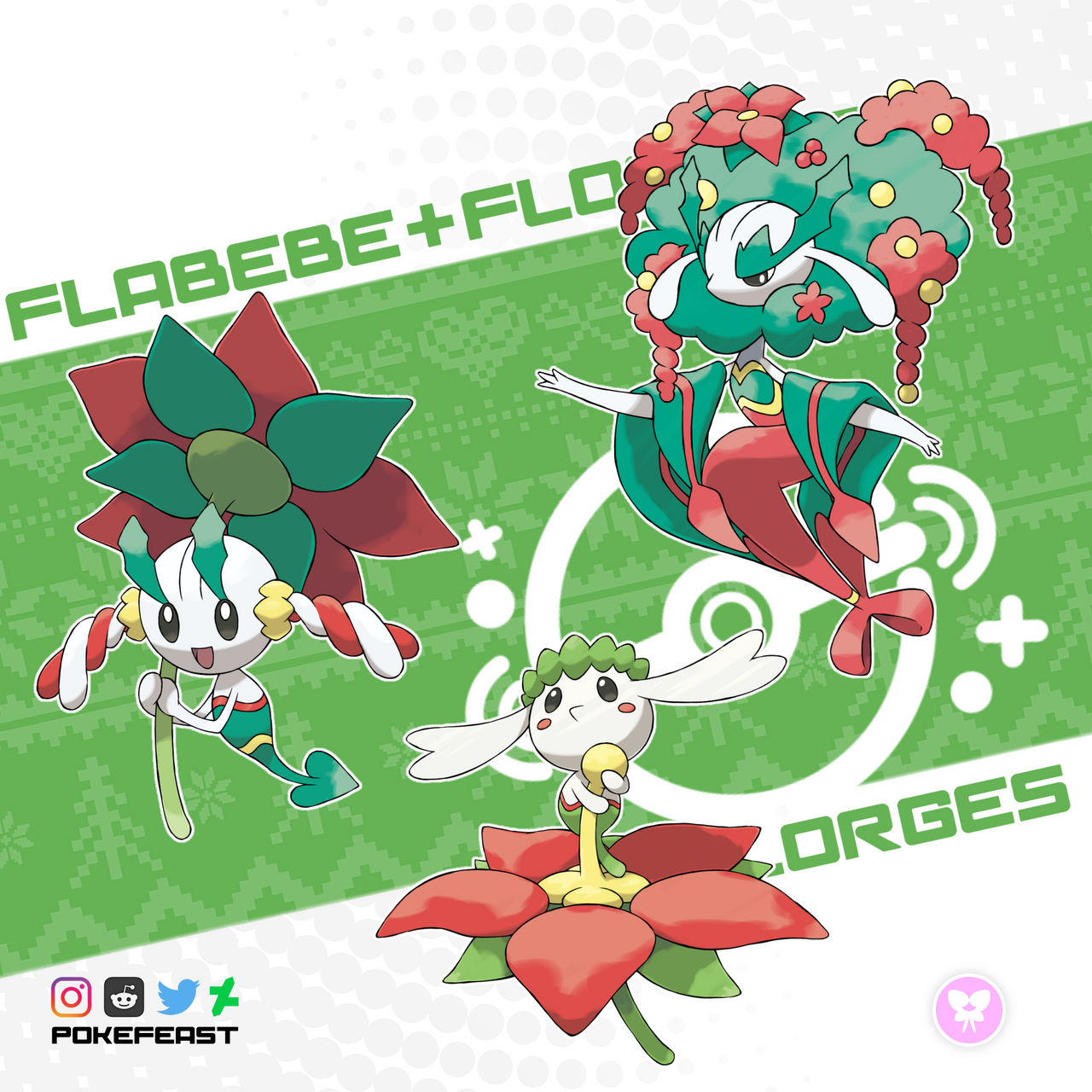 Flabebe + Floette + Florges: Poinsettia Form by pokefeast on DeviantArt