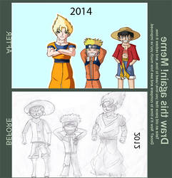 Draw This Again Goku,Naruto,Luffy