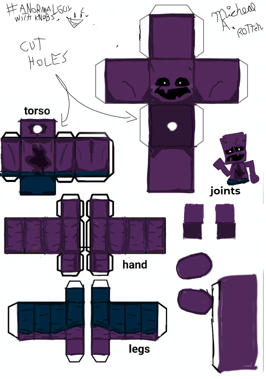 Minimum Rage Papercraft Micheal A. Rotten Papercraft (Minigame stylized) by normalguywithknobs ...