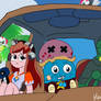 Goofy car meme but its Meggy, Auri and my OC