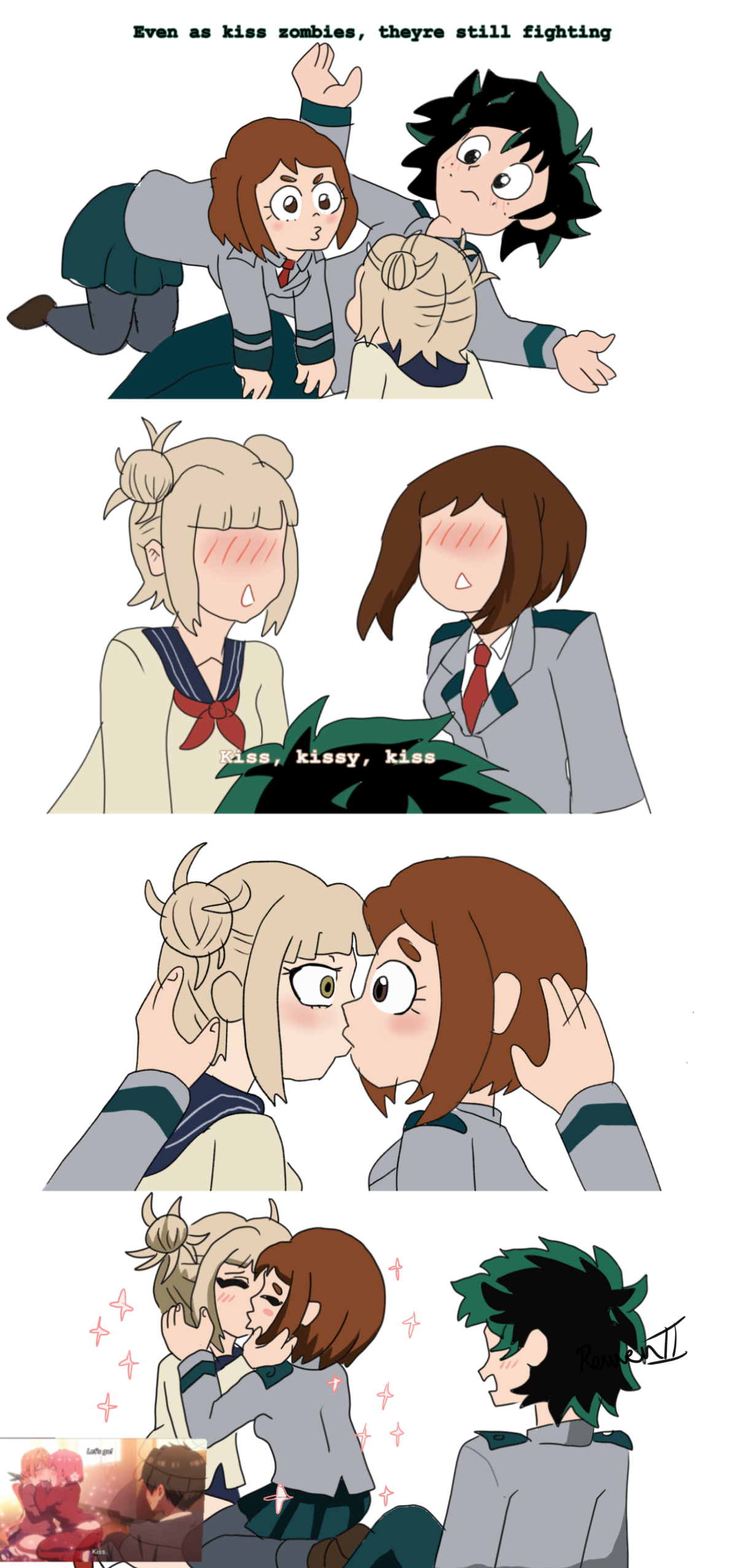 Deku makes Uraraka and Toga gay