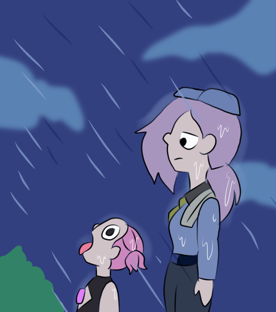 OC Azura and Lily in the rain