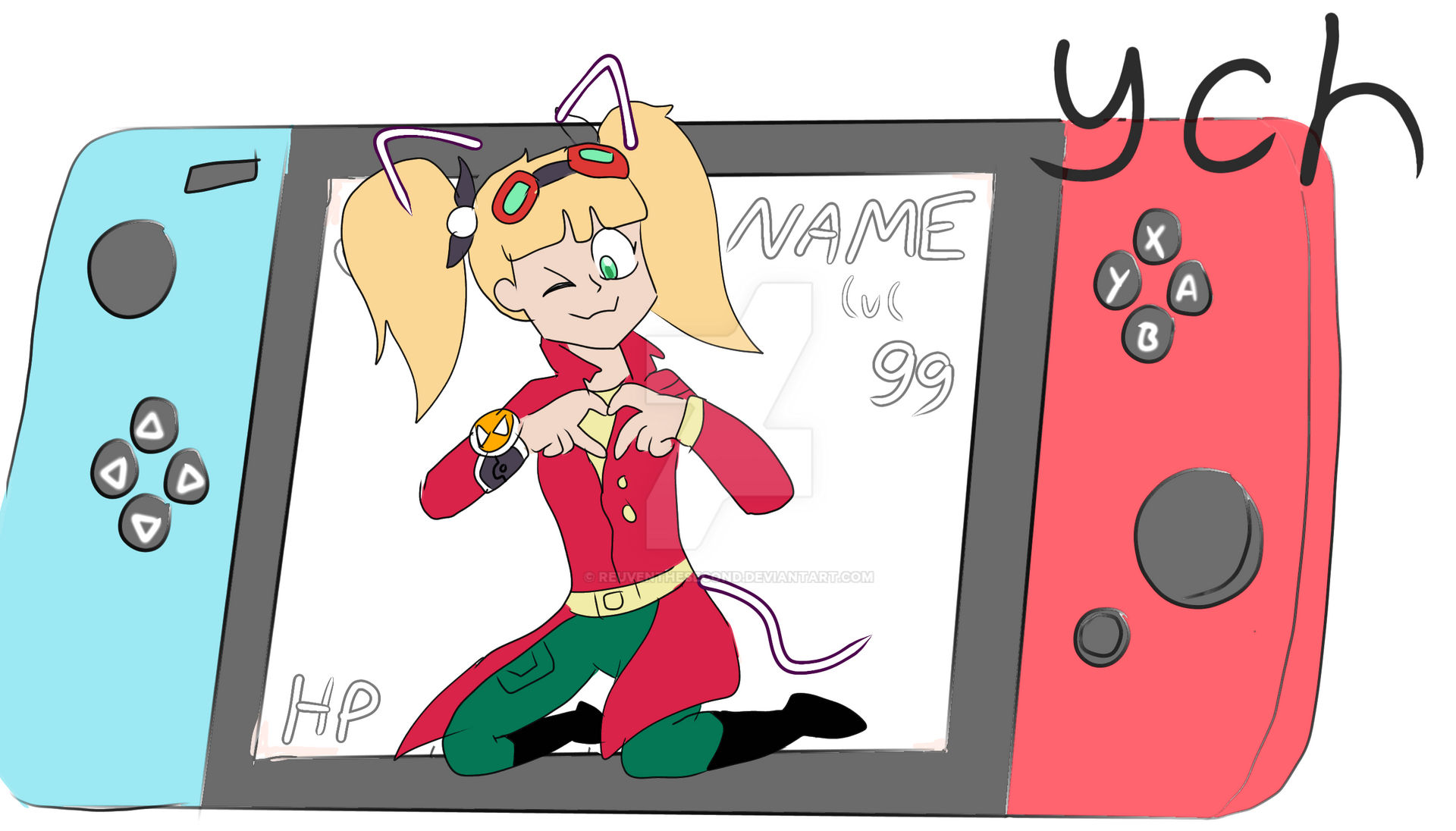 Girl on nintendo switch YCH art