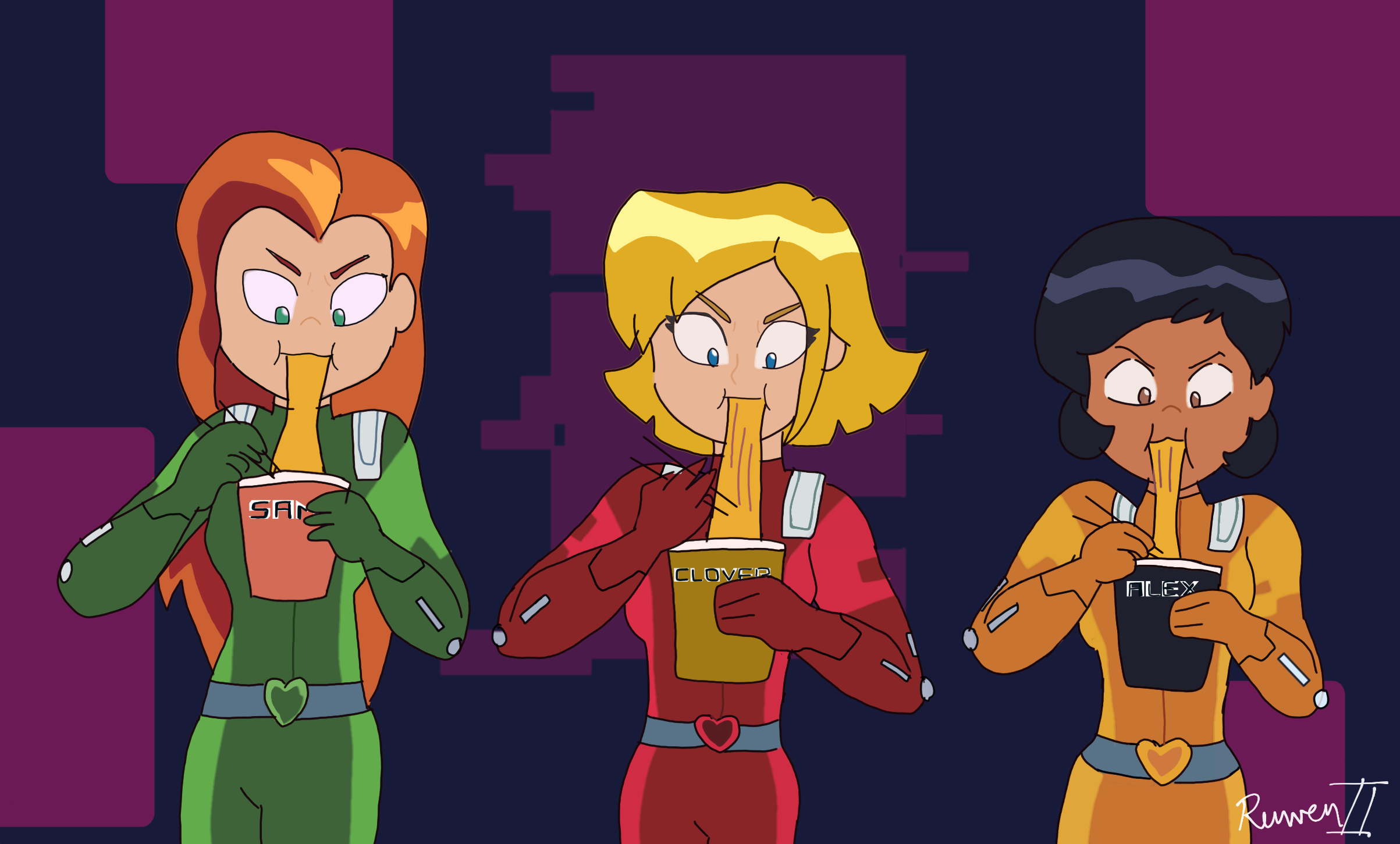 Totally Spies trio (Huntrix ref)