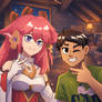 Me and Yae Miko portrait artwork