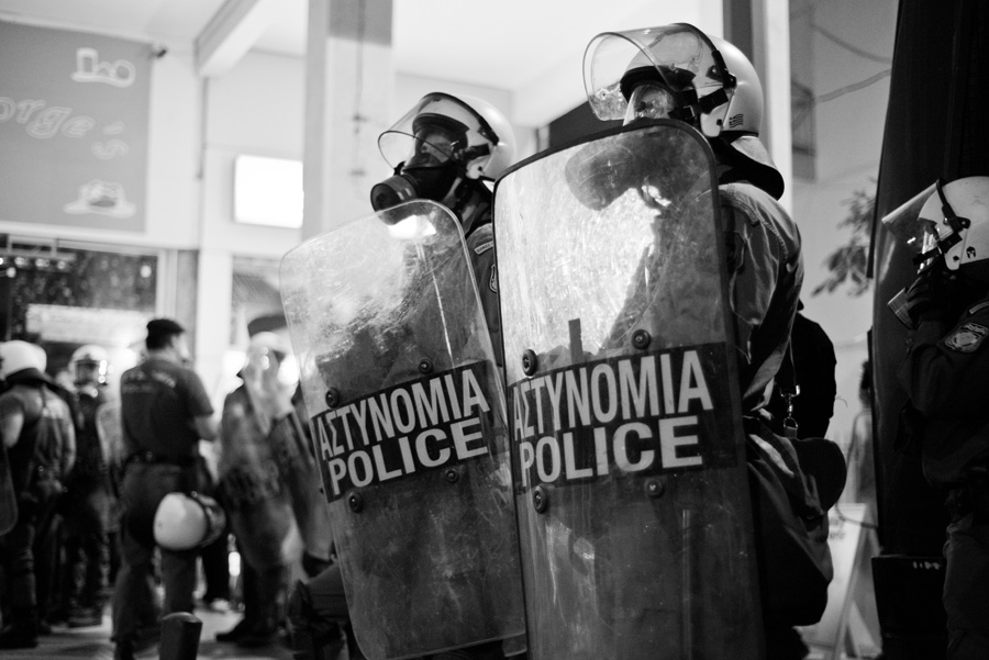 Protest against Angela Merkel