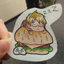 Chibi America and a Hamburger.