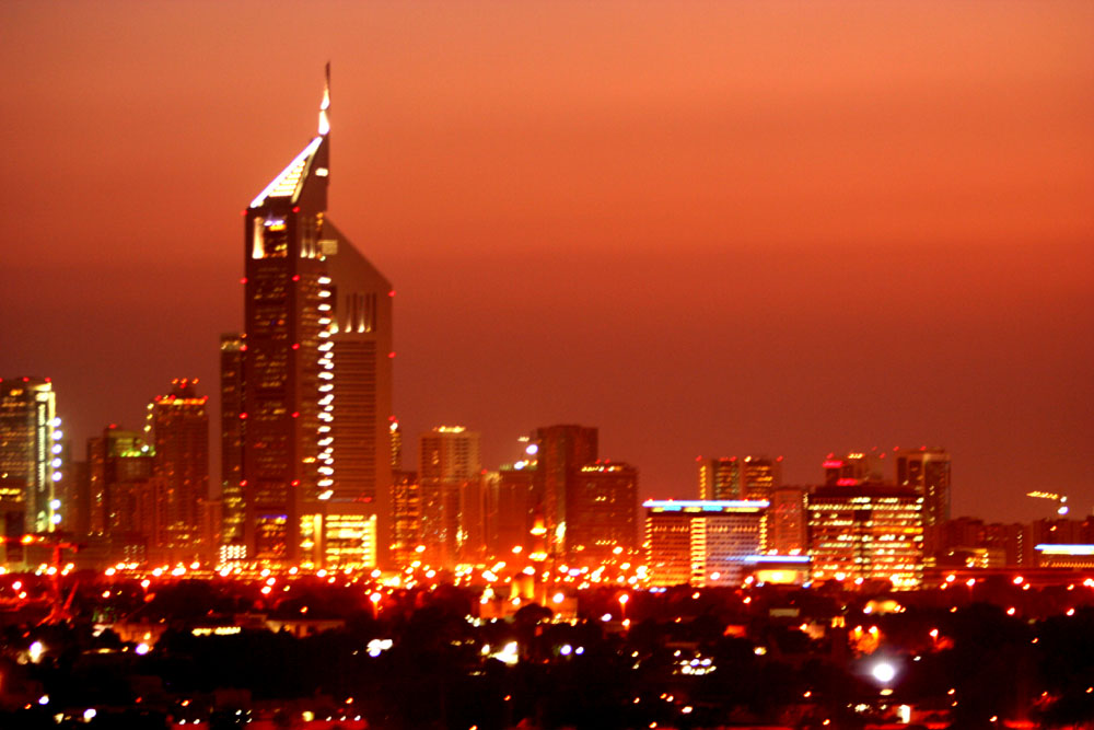 sunset in dubai