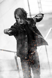 Leon Kennedy Cosplay in Action by Leon Chiro Art