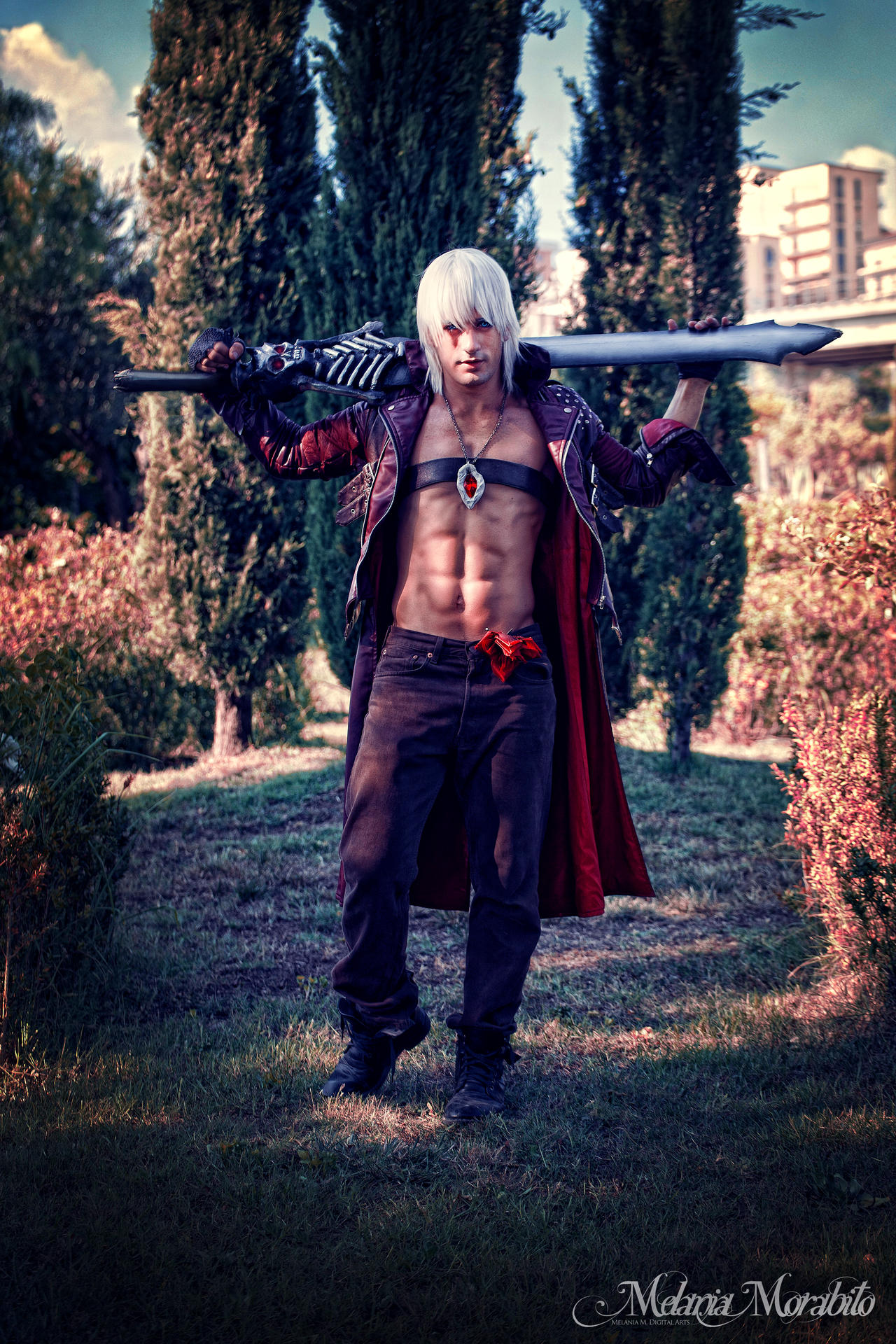 Devil May Cry 3 Dante Dark Red Cosplay Costume