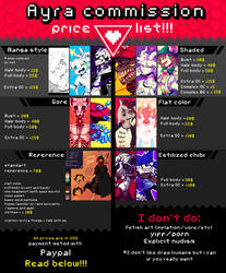 Commission price list