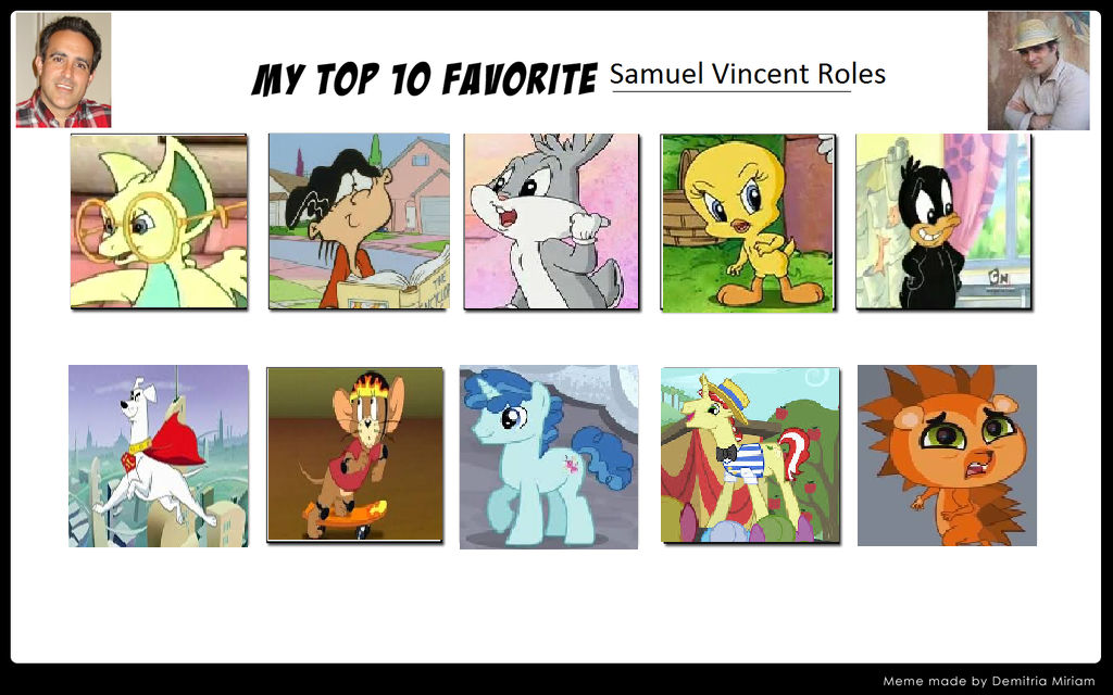 my top 10 favorite sam vincent roles by cartoonstarreviews on DeviantArt