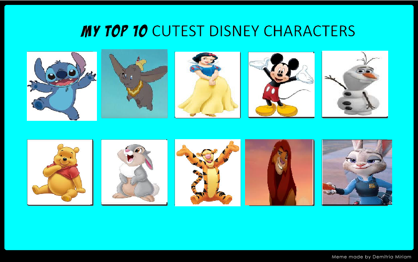 my top 10 favorite cute disney characters by cartoonstarreviews on ...