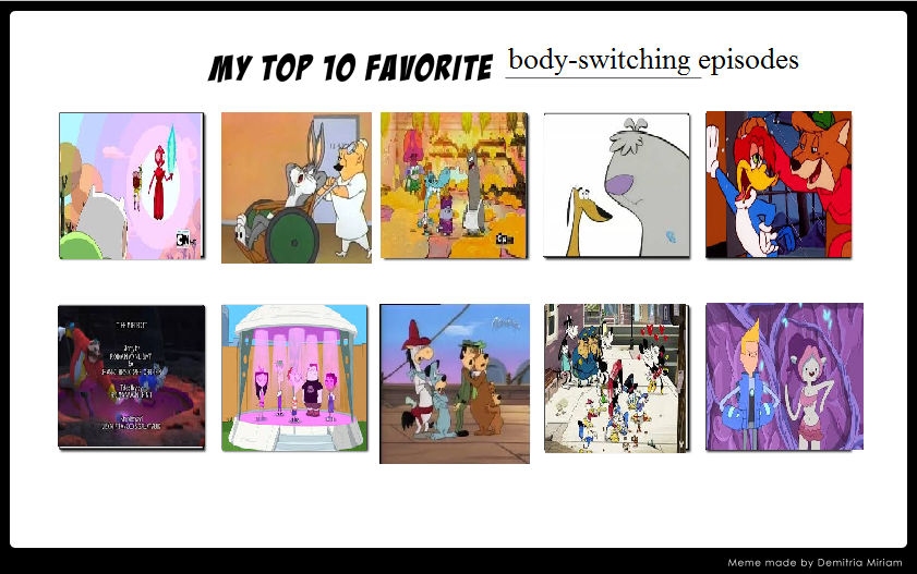 my top 10 favorite body switching episodes by cartoonstarreviews on ...