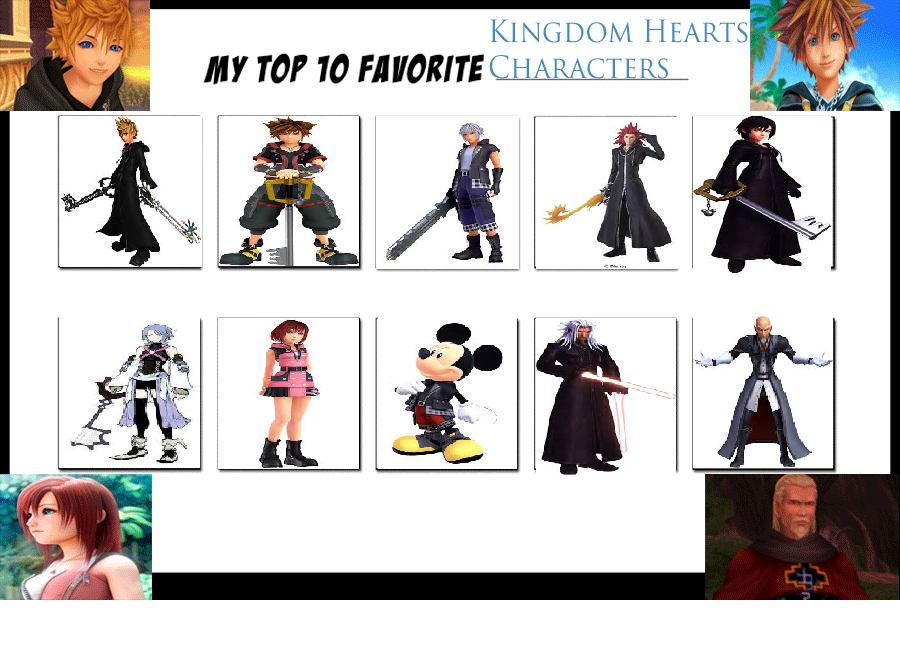 my top 10 favorite kingdom hearts characters by cartoonstarreviews on  DeviantArt