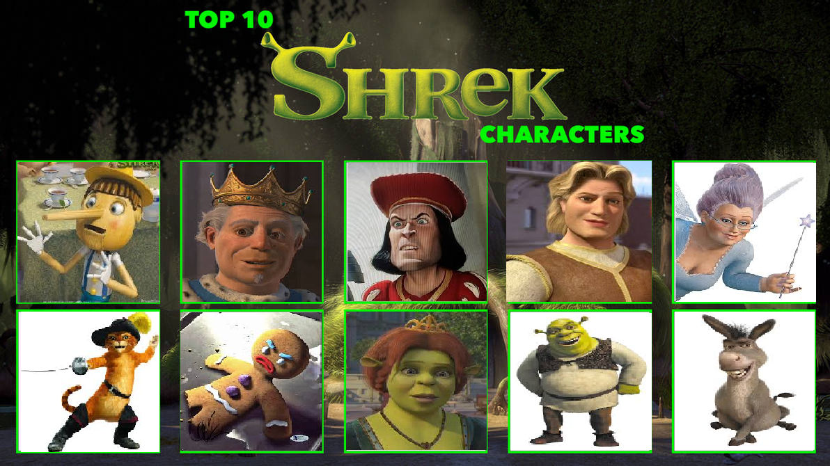 my top 10 favorite shrek characters by cartoonstarreviews on DeviantArt