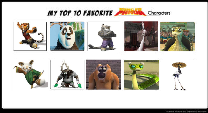 my top 10 favorite kung fu panda characters by cartoonstarreviews on ...