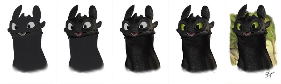 Toothless step by step by Peresal on DeviantArt