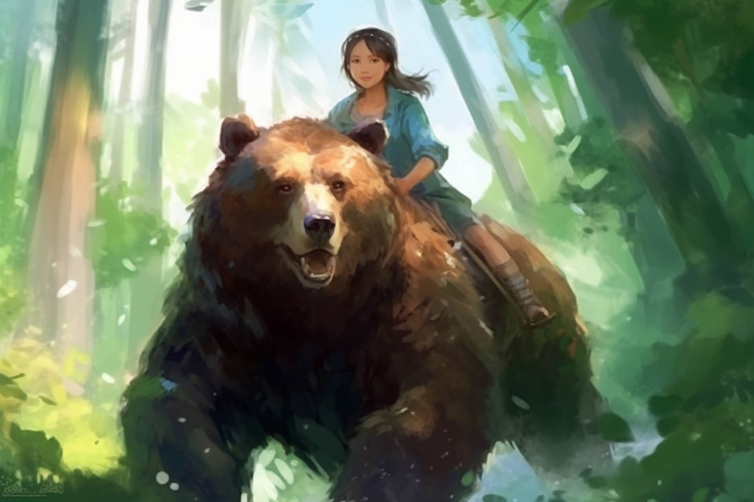Woman Bear Rider A Woman Riding On Top Of A Bear by InfinityAi on DeviantArt