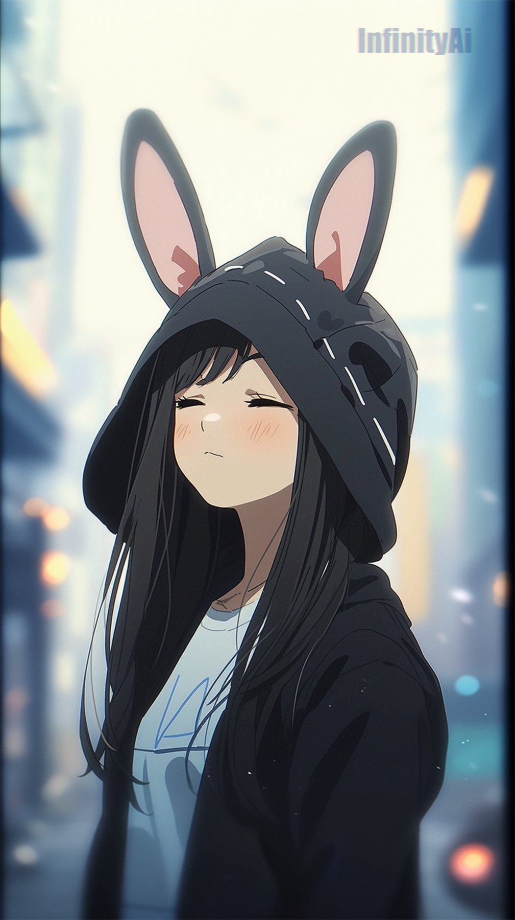 Aname Rabbit Anime Girl Wearing Bunny Ears by InfinityAi on DeviantArt