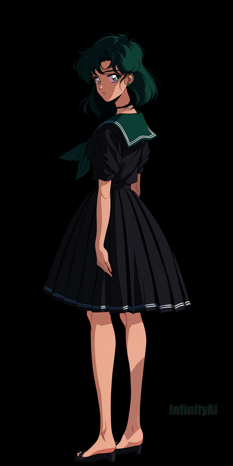 anime characters in black dress Rei Hino's black dress and custom accessories from Sailor Moon Eternal