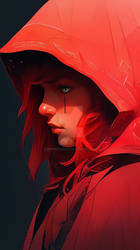 Portrait of a girl in a red hood