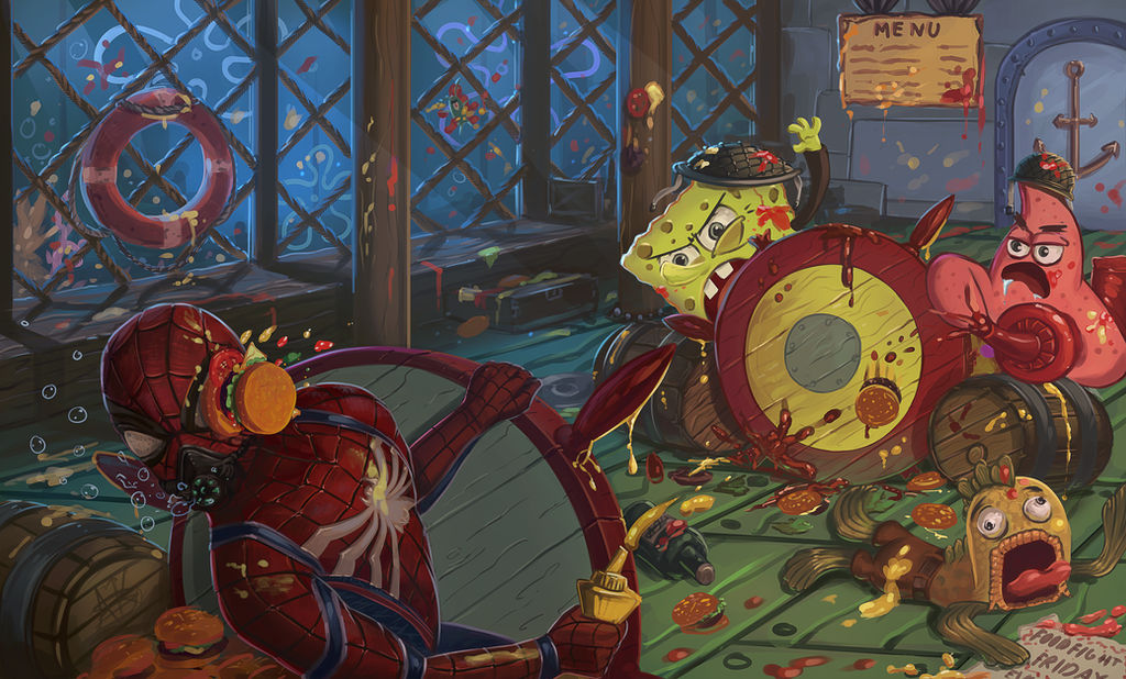 Spongebob Vs. Spiderman by TMiracle