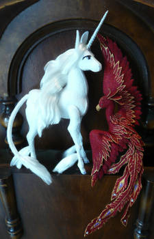 Unicorn and pheonix