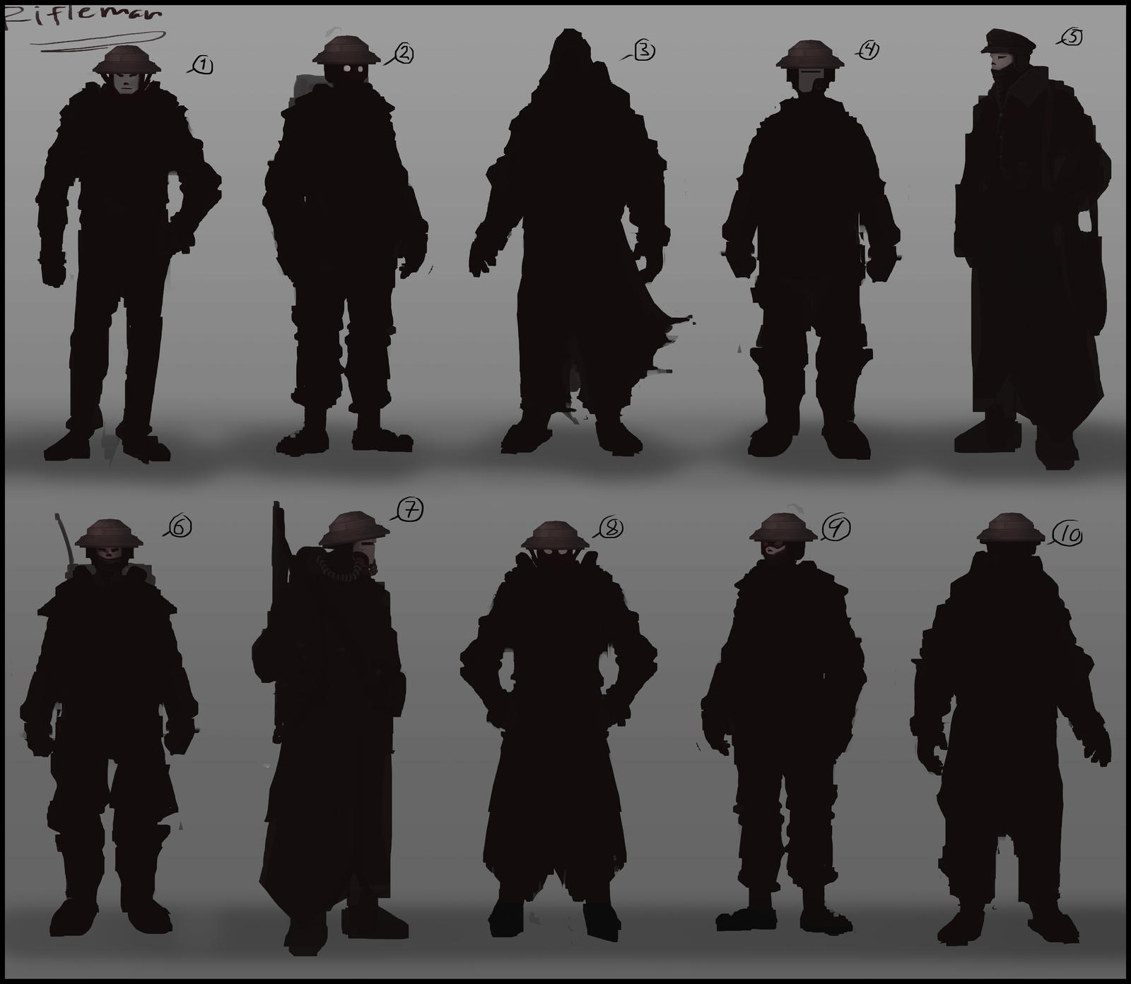Human Rifleman R.S.W human rifleman silhouettes by JHKris on DeviantArt