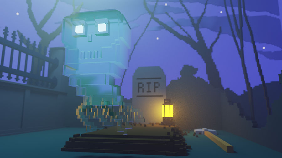 Rexpluna Deviantart Spoopy Voxel Ghost by RexPLuna on DeviantArt