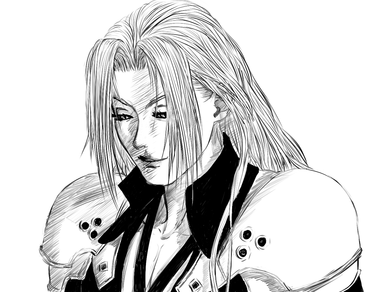 Sephiroth sketch...WIP? XD Phone