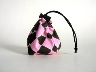Pink and Black Tiny Dice Bag