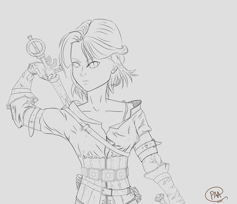 Ciri  - The Wicher 3 (line art)