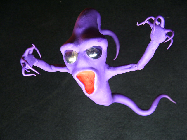 Screaming purple ghost