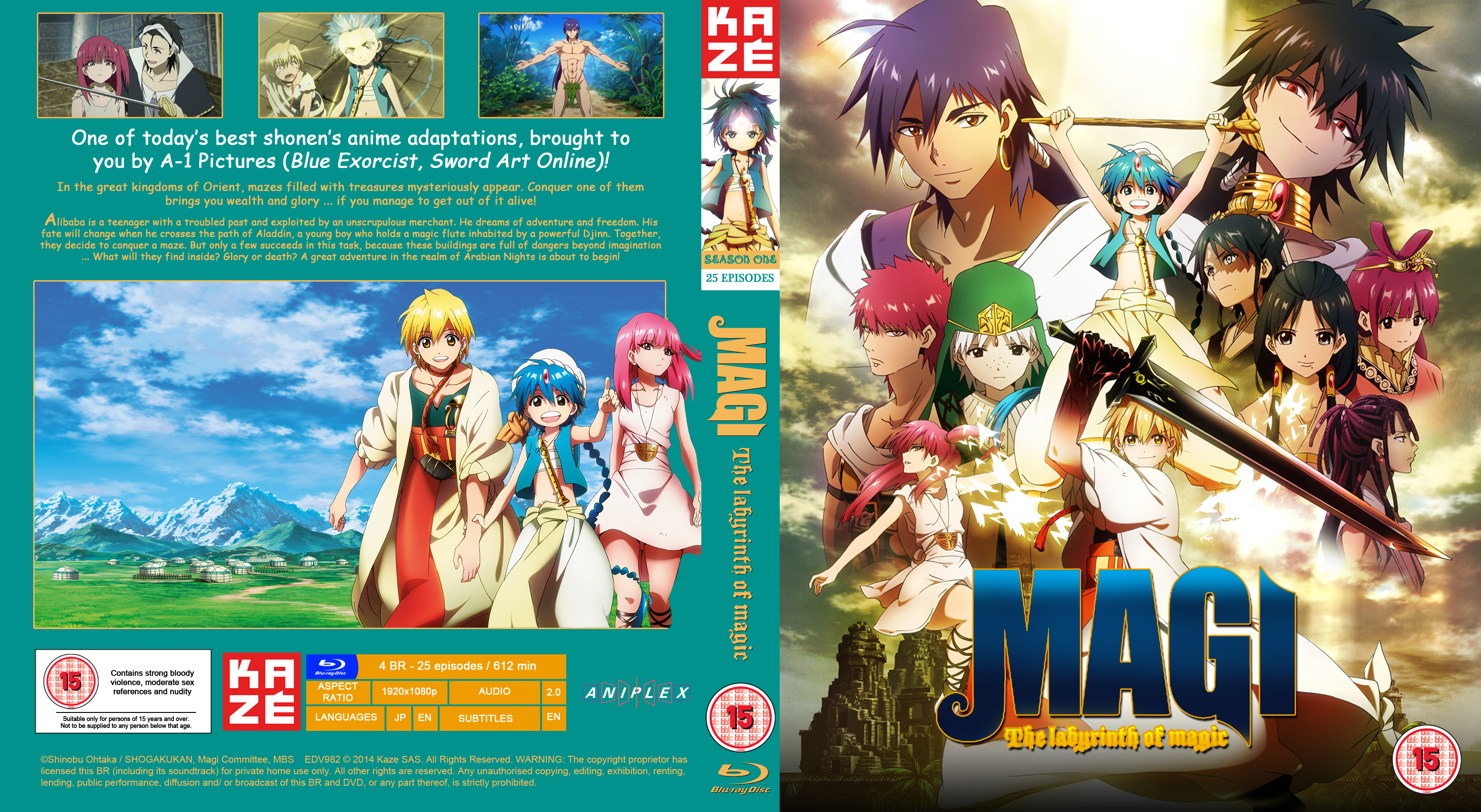 Magi The Labyrinth & Kingdom of Magic Complete Anime Series Blu-ray Set