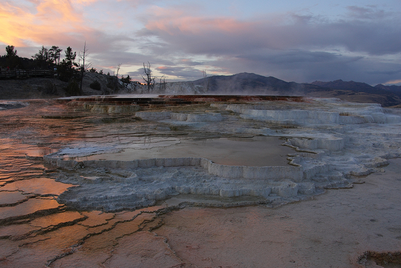 Travertine Pools at Sunset