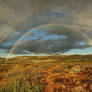 Double Rainbow Over Desert