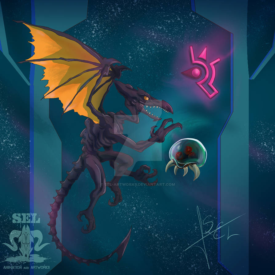 Cyborg Ridley Ridley and Metroid by SEL-artworks on DeviantArt