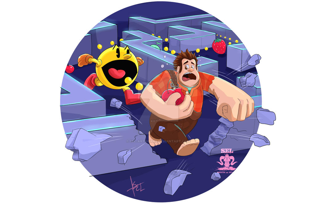 Blue Pac Man Ralph Ralph X Pacman-Disney x Smashbros 16 by SEL-artworks on DeviantArt