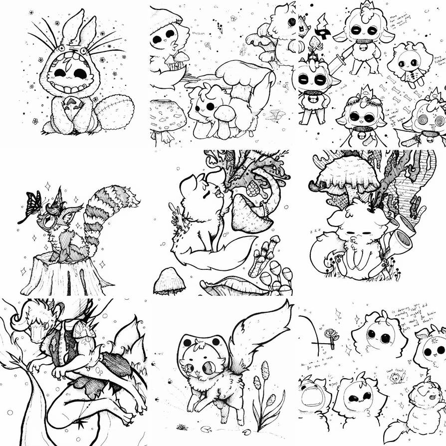 Traditional Ink Commissions by TheVintageBookWolf on DeviantArt
