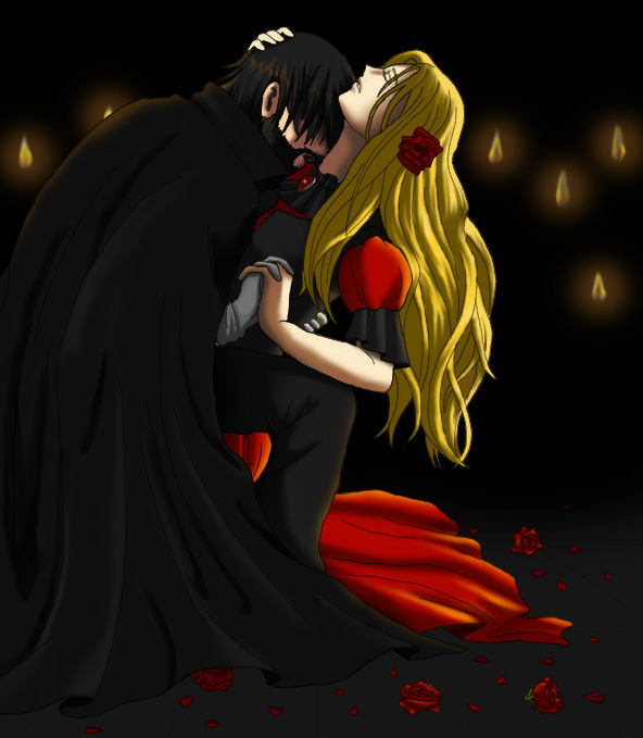 Vampire kiss by drawfox5 on DeviantArt