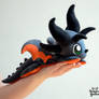 Black and Orange Dragon Bean Plushie
