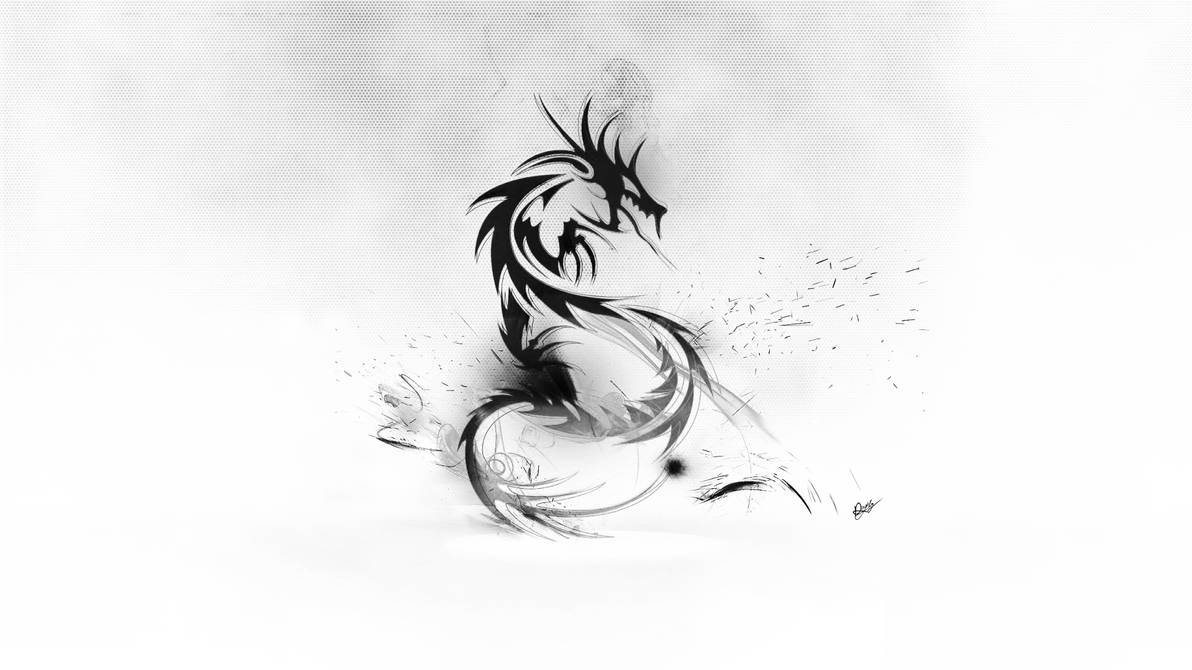Abstract Dragon Wallpaper (Black/White) by maciekporebski on DeviantArt