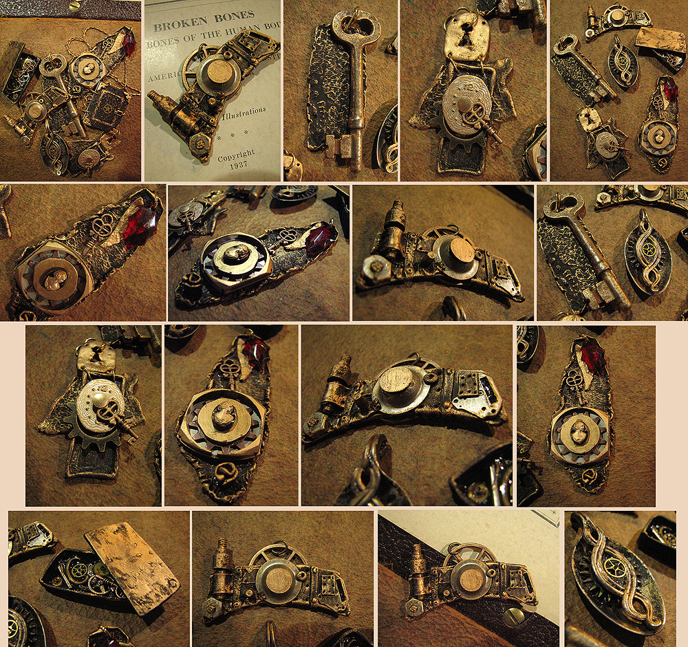 Clay + Metal Steampunk Jewelry